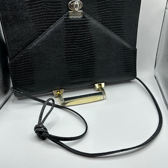 Vintage 80s Faux Croc Embossed Purse - Picture 6 of 10